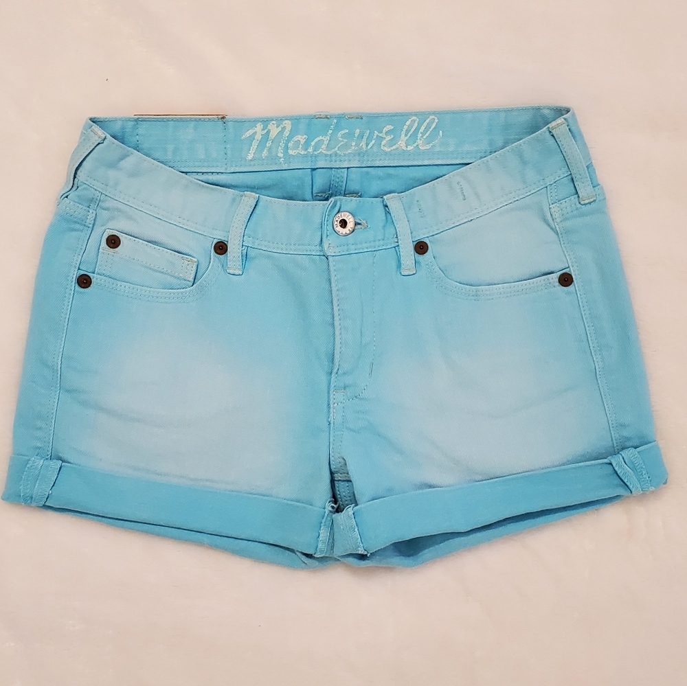 Madewell Blue Washed Jean Shorts 25